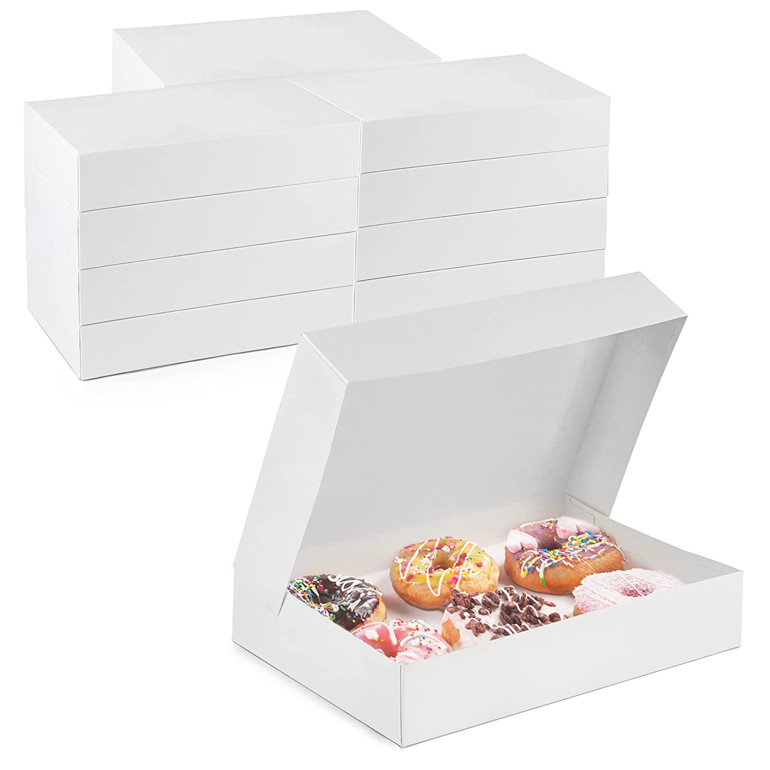 Hot selling customized foldable donuts bread packaging paper boxes with logo