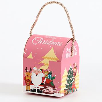 Custom wholesale creative christmas gift folding handbag christmas apple paper bag