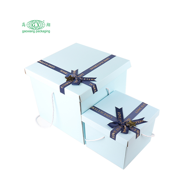 Wholesale birthday surprise box foldable cardboard paper gift box rose flower packaging