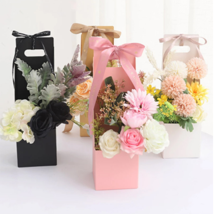 Custom flowers box wedding party gift candy box packing handbags waterproof cardboard boxes