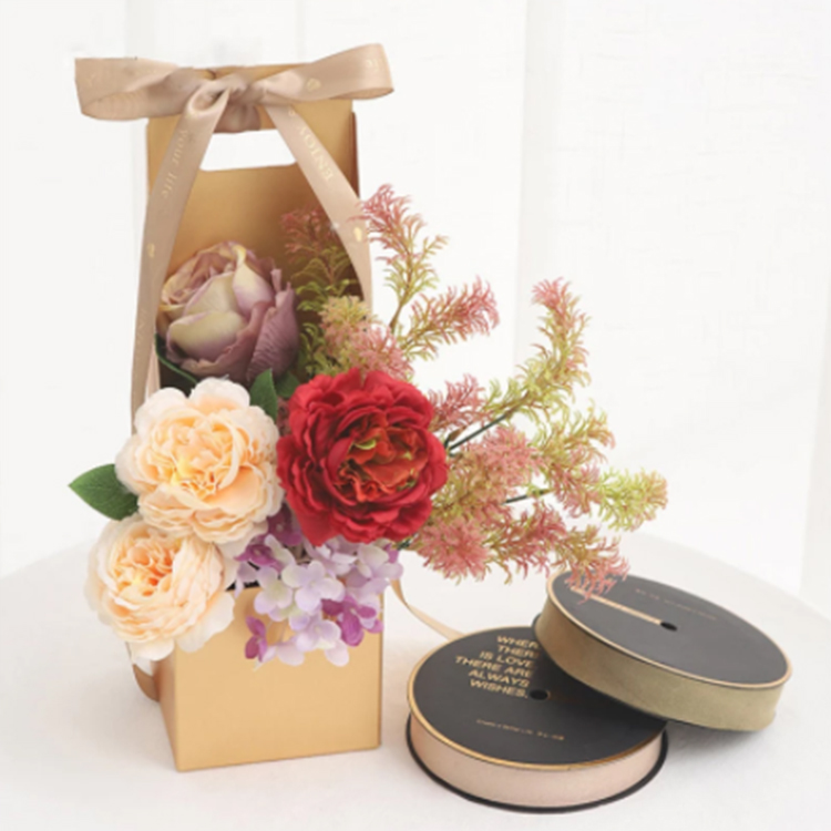 2022 Custom flowers box wedding party gift candy box packing handbags waterproof cardboard boxes