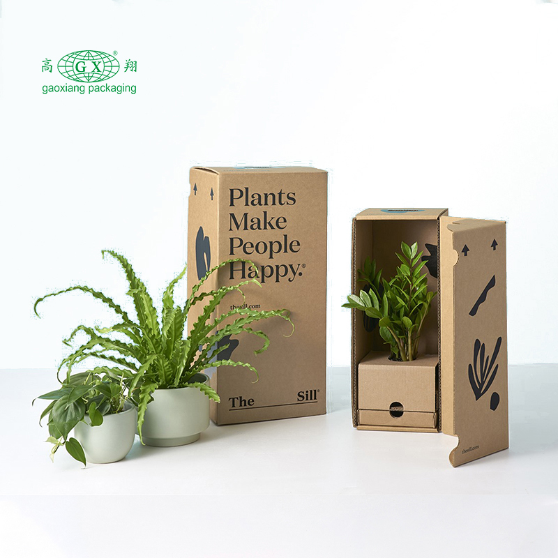 Custom personalized recyclable corrugated flat plants flowers paper box packing