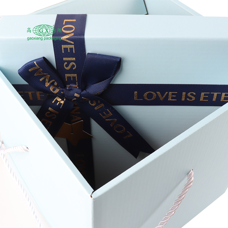 Lovely birthday surprise box foldable cardboard paper gift box for rose flower packaging