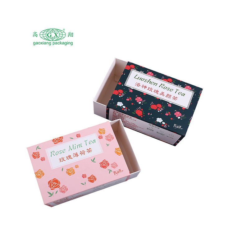 Custom logo small tea bag gift packing cardboard paper tea box