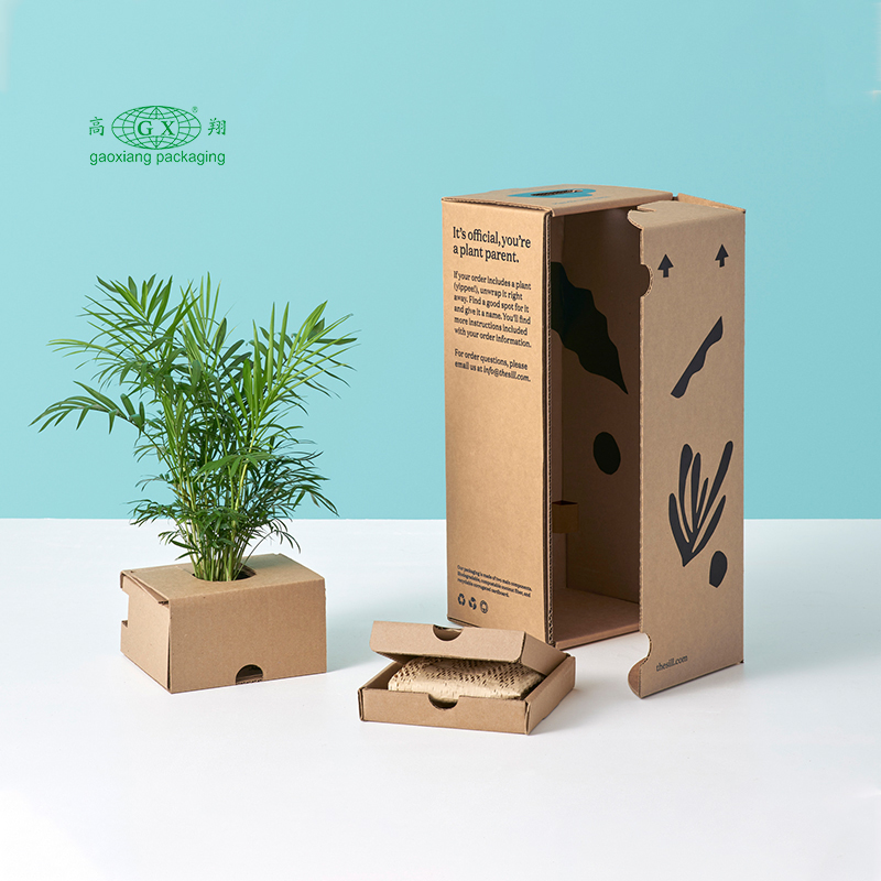 Custom personalized recyclable corrugated flat plants flowers paper box packing