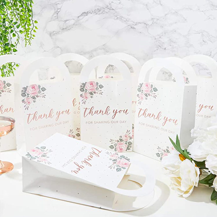 Custom high grade thank you customized gift packaging wedding paper bags