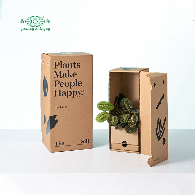 Custom personalized recyclable corrugated flat plants flowers paper box packing