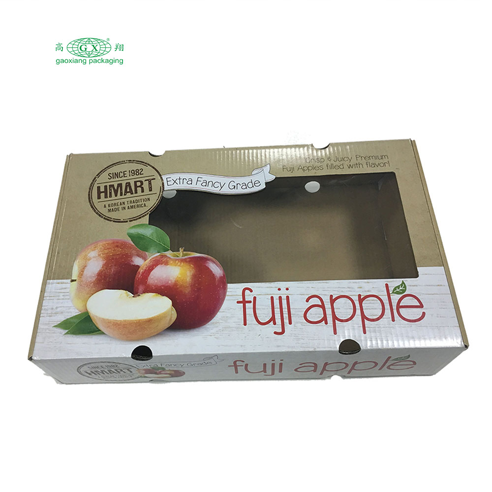 Custom recyclable colorful cardboard carton shipping box for fruit and vegetable