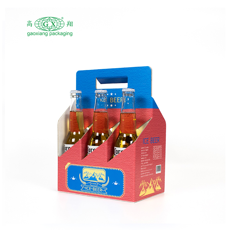 Factory custom beer carrier box packaging six pack elegant wine bottle whiskey packaging box