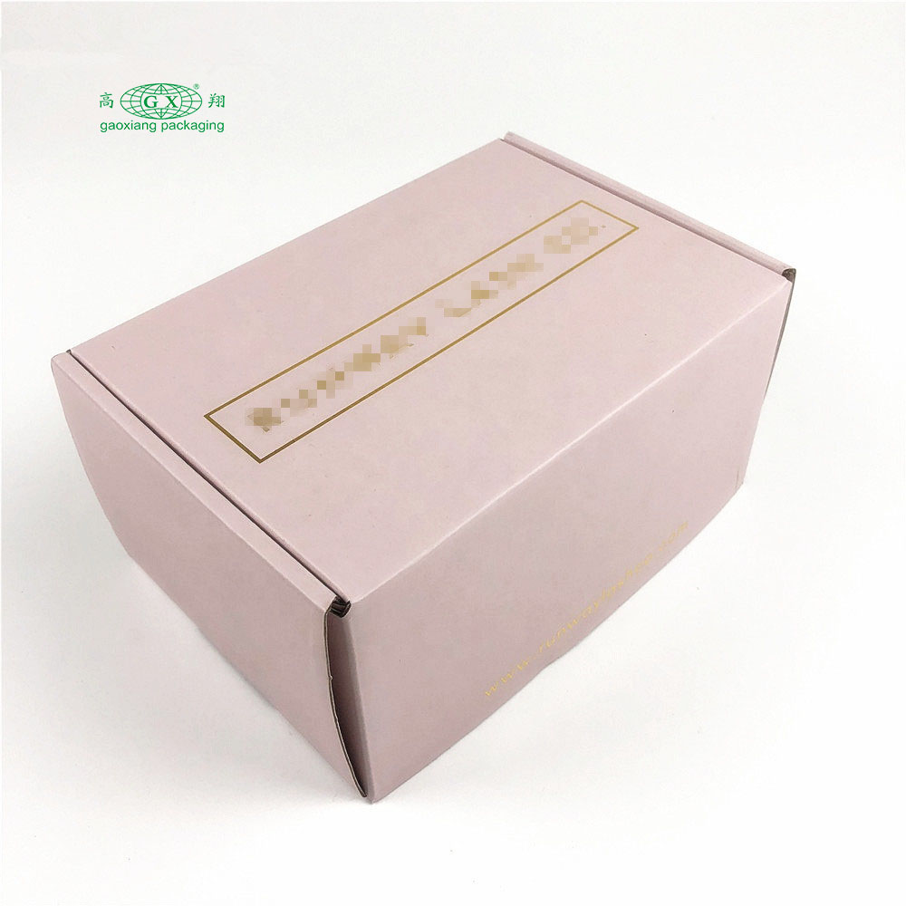 Custom logo colored corrugated paper pink cosmetic packing lashes mailer shipping box personalized boxes