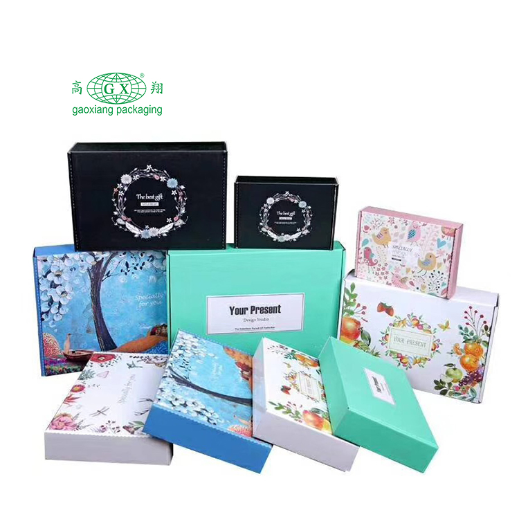 Eco friendly custom logo printed mailer box durable clothing gift shoes paper packaging cardboard shipping boxes