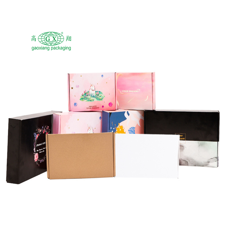 Custom logo collapsible corrugated packaging box clothing gift paper packaging box