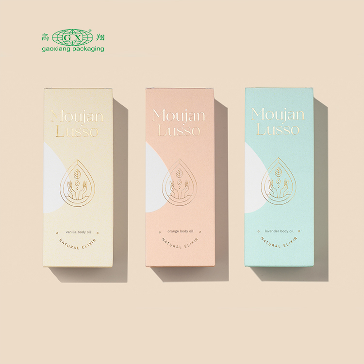 Custom design printing essential oil bottle packaging kraft paper cosmetic boxes