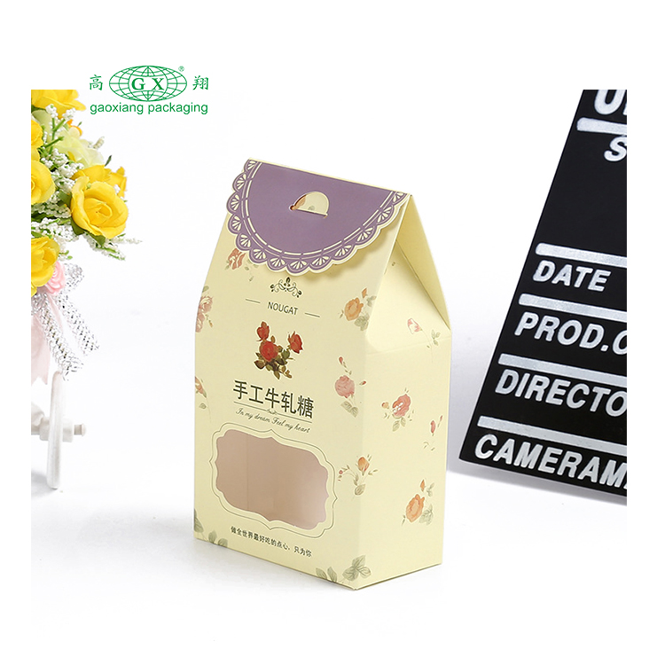 Custom candynutschocolatebiscuit packaging paper box with window