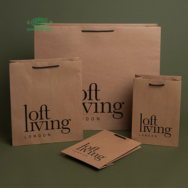 China supplier customized factory custom paper packaging bags with logo paper bag logo