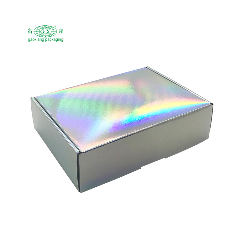 Custom high quality printedlogo small carton corrugated cardboard mailing box folding mailer box holographic shipping boxes