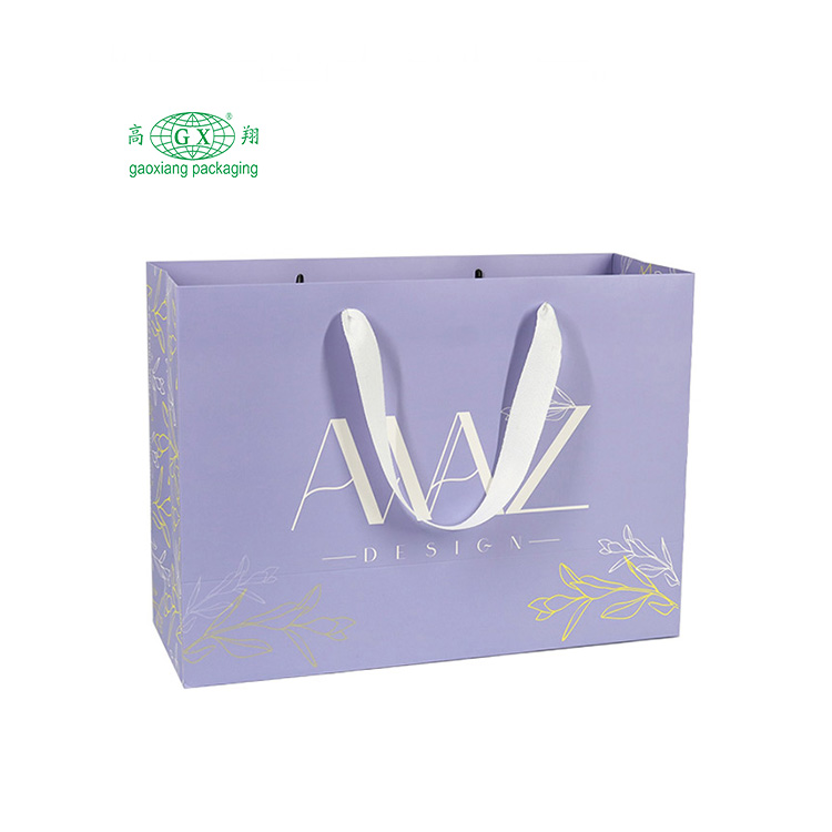 Luxury matt laminated coated cardboard custom paper bag with logo