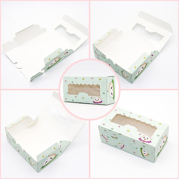 Factory price sandwich wrapped beige kraft paper takeaway box ted bakerwindow box