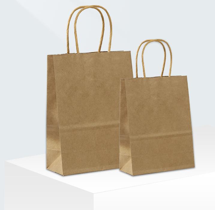 Customized take away paper bag fashion shopping clothing paper bag brown kraft paper bags