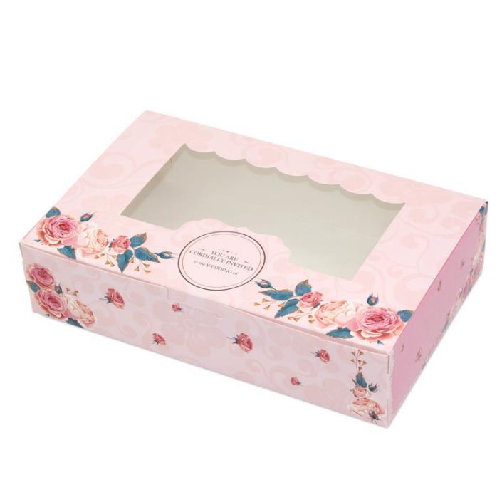 Factory price sandwich wrapped beige kraft paper takeaway box ted bakerwindow box