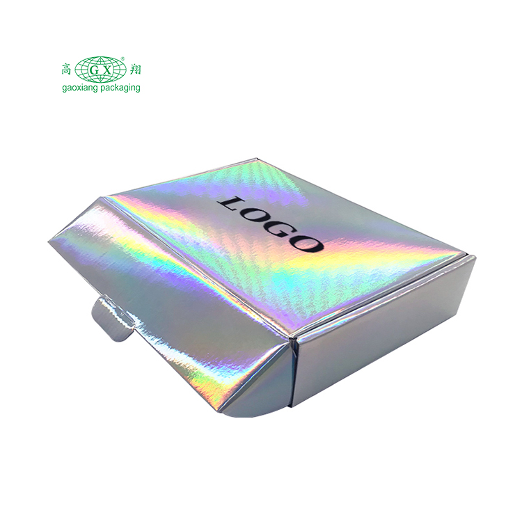 Custom high quality printedlogo small carton corrugated cardboard mailing box folding mailer box holographic shipping boxes