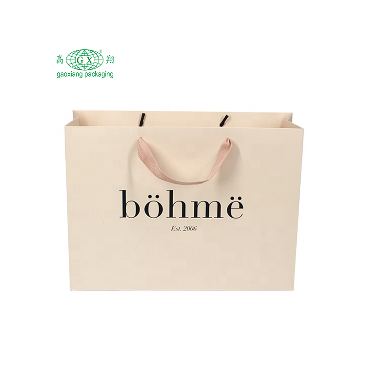 Luxury matt laminated coated cardboard custom paper bag with logo