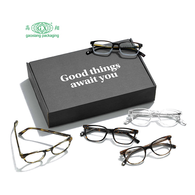 Wholesale mailing drawer eyewear eyeglass sunglasses packaging corrugated paper shipping box with custom