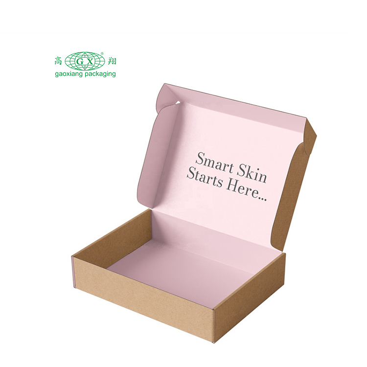 Wholesale eco skincare  beauty  cloth packing mailer corrugated paper custom logo printed gift delivery mailing packaging box