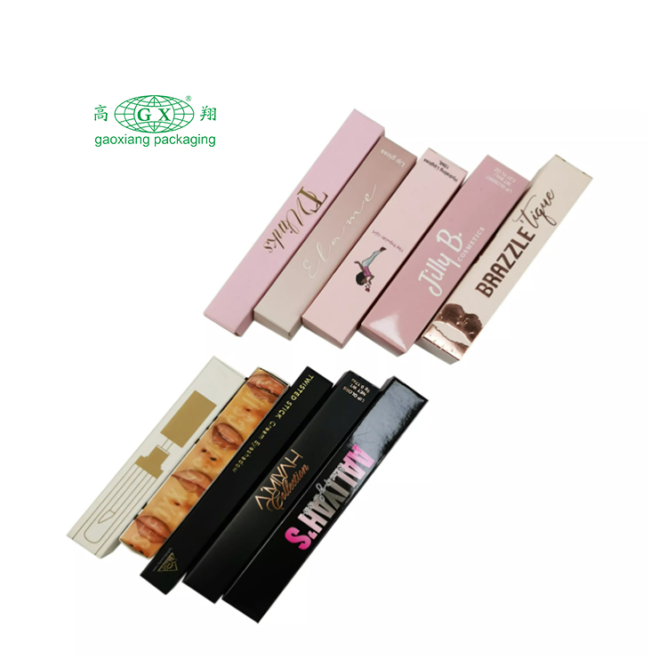 Wholesale custom embossed logo luxury Lipgloss tube packaging paper boxes