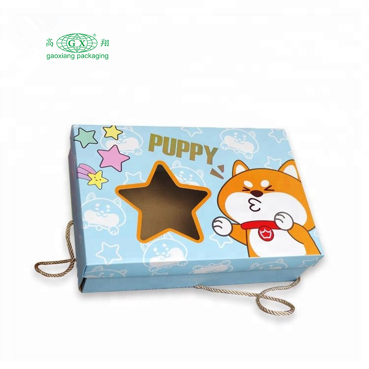 Custom logo fancy paper mailer box child clothing book toys corrugated packaging box window box