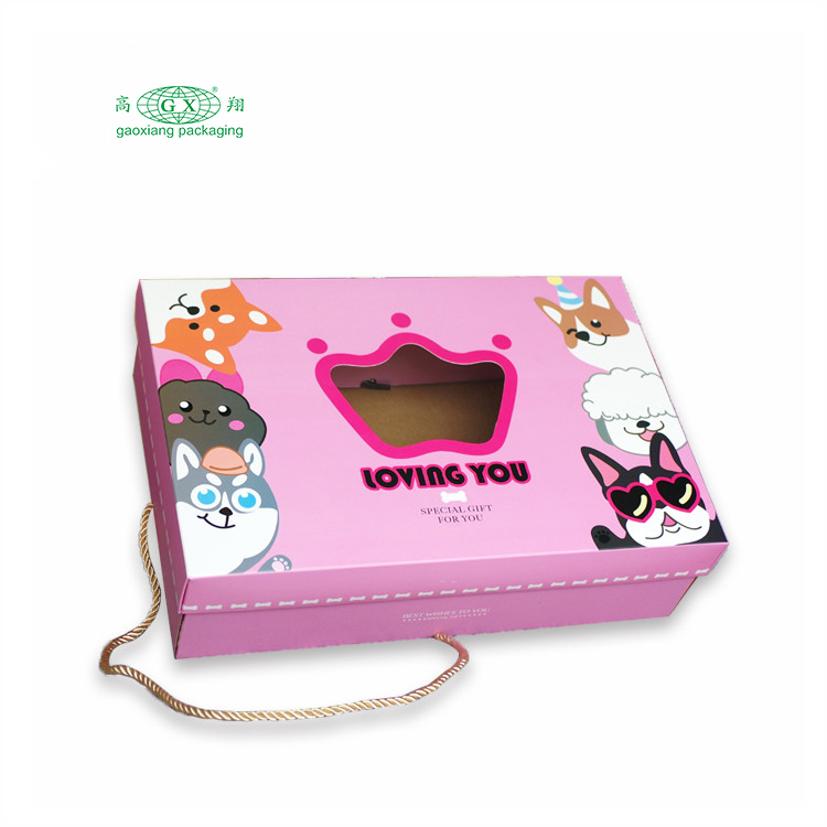 Custom logo fancy paper mailer box child clothing book toys corrugated packaging box window box