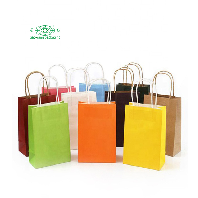 Custom printed luxury design logo paper packing bag paper gift bags with handles