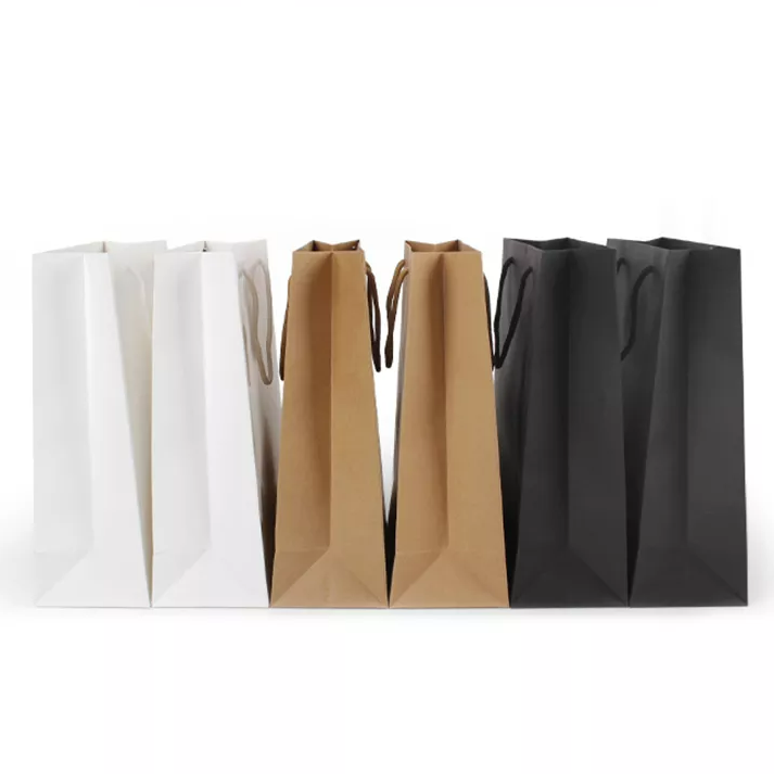 Customized take away paper bag fashion shopping clothing paper bag brown kraft paper bags