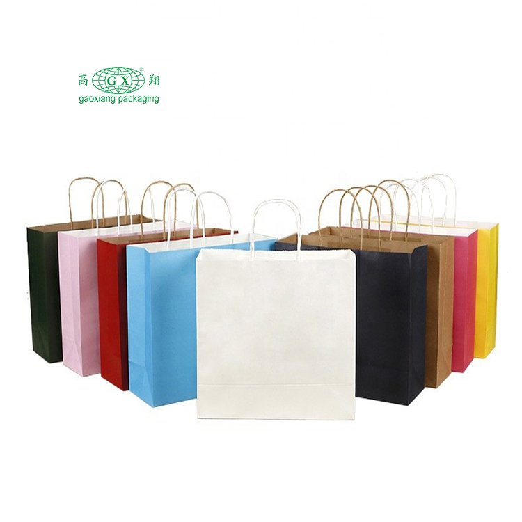 Luxury shopping gift handle paper bag Christmas kraft paper bag custom paper bag