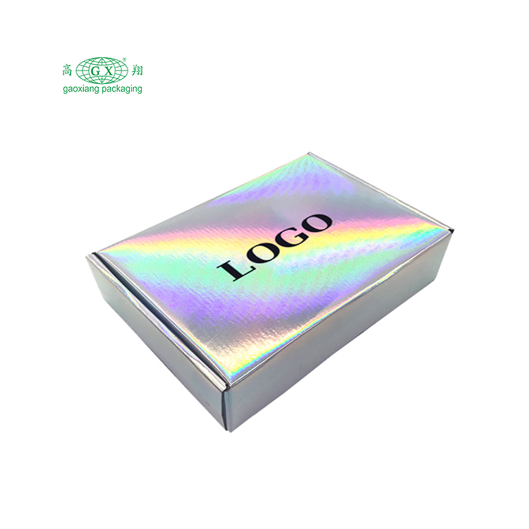 Custom high quality printedlogo small carton corrugated cardboard mailing box folding mailer box holographic shipping boxes