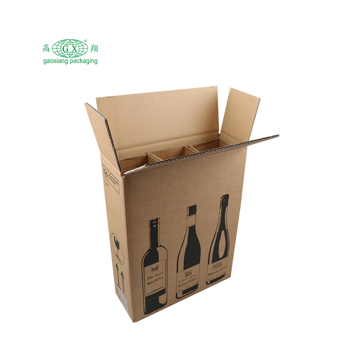 Custom high quality wine bottle shipping corrugated carton beverage wine box packaging