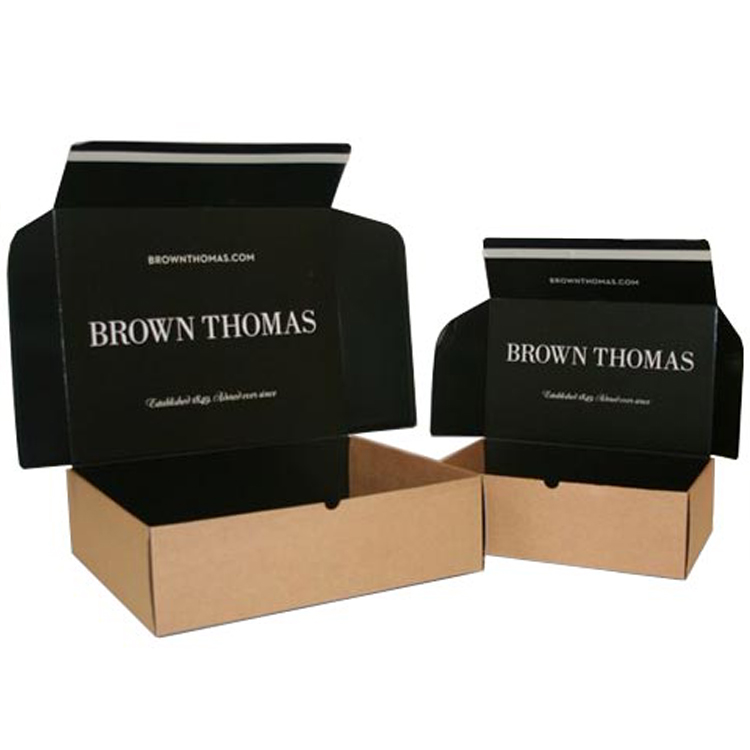 Customised eco black brown corrugated craft gift set mailer postal shipping packing paper coffee packaging box carton